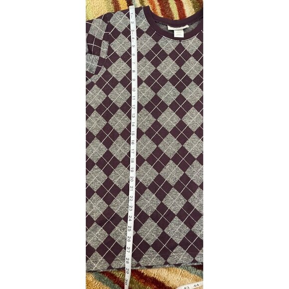 C.D. Daniels Maroon Argyle Patterned Crew Neck Pullover Sweater Sz 1X - Picture 8 of 9